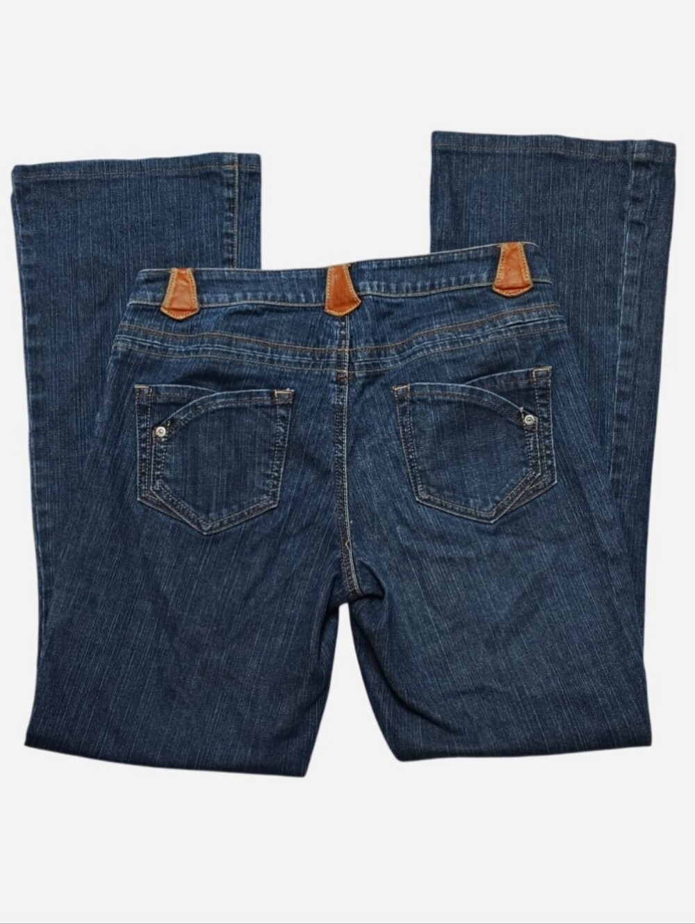 Vintage Y2K Cache Low-Rise Bootcut/Flare Leather Embellished Jeans Women's 6